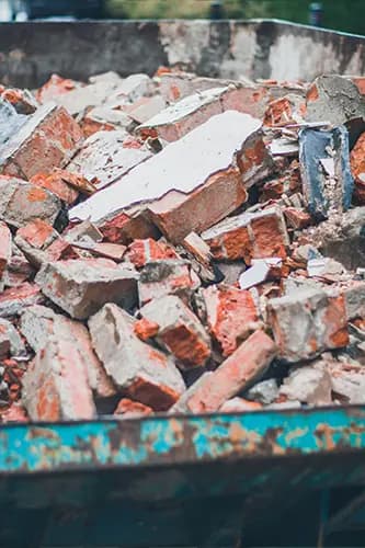 Builders waste and rubble cleared from a renovation project